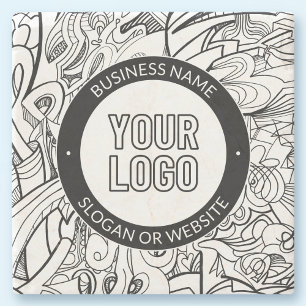 Porta-copo De Pedra Trabalho de arte de linha moderna e seu logotipo c