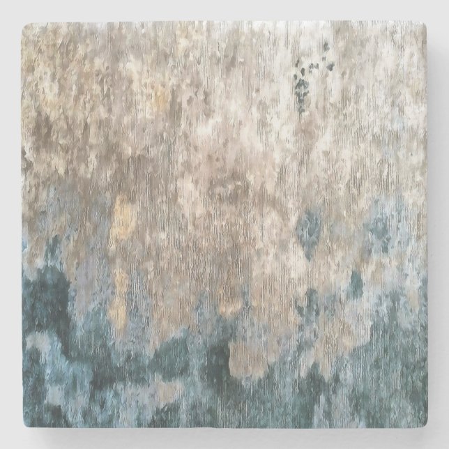 Porta-copo De Pedra Trabalho de arte Decorativo Cinza da Abstrato Azul (Frente)