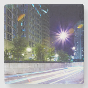 Porta-copo De Pedra Tráfego borrado na noite