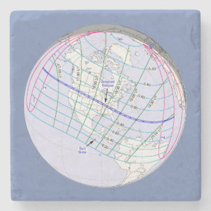 Porta-copo De Pedra Trajeto global do eclipse solar 2017 totais