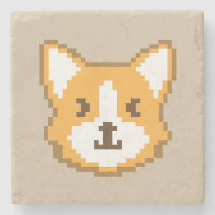 Porta-copo De Pedra Travesseiro decorativo de rosto de cão desenrolado