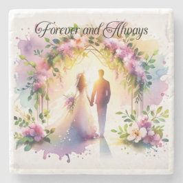 Porta-copo De Pedra Travesseiro Para Sempre e Sempre