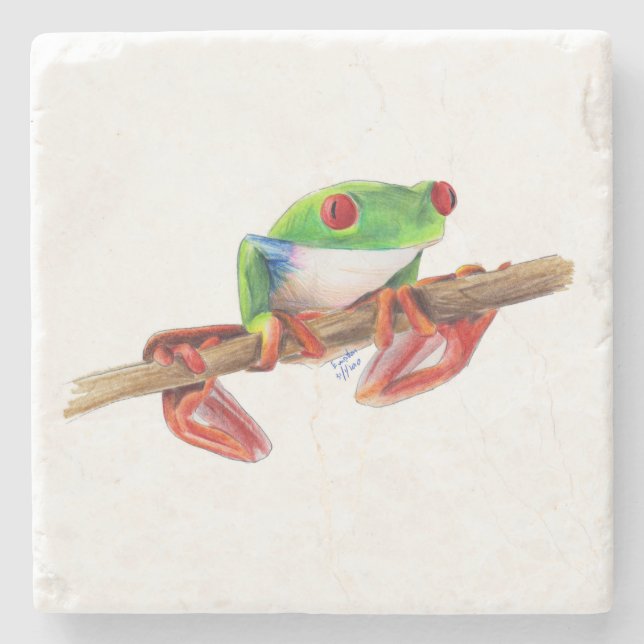 Porta-copo De Pedra Treefrog árvore sapo desenho animado (Frente)