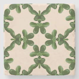 Porta-copo De Pedra Treliça de Jade em Creme