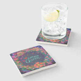 Porta-copo De Pedra Trendy Fun Caffeine Unique Queen Floral