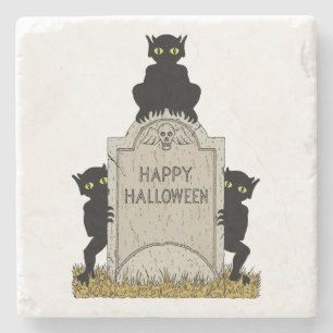 Porta-copo De Pedra Três Diabinhos Feliz Halloween