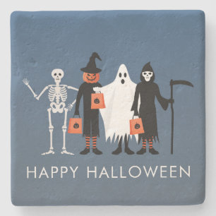 Porta-copo De Pedra Trick or Treaters Halloween em Português