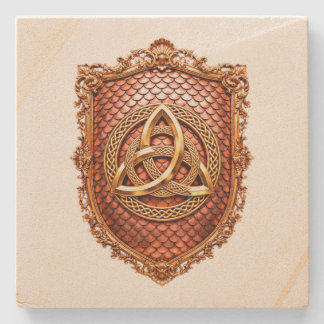 Porta-copo De Pedra Triquetra Místico Heráldico