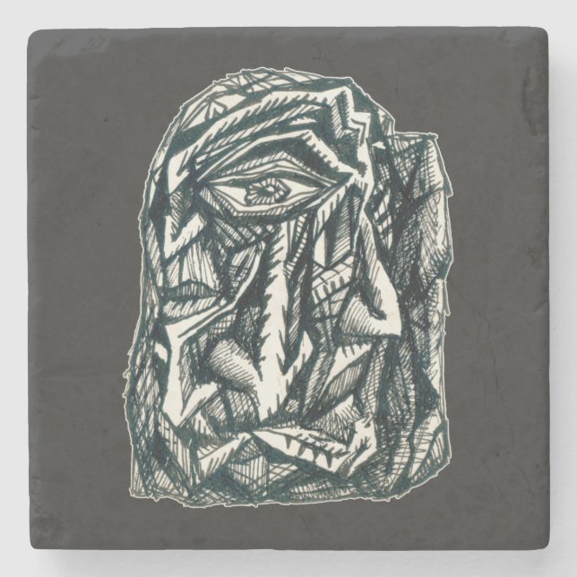 Porta-copo De Pedra Triumvirato, desenho a tinta (Frente)