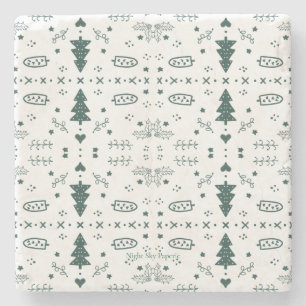 Porta-copo De Pedra Trivet de Padrão de Quilt de Feriado