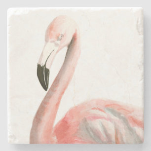 Porta-copo De Pedra Tropical Flamingo Bird