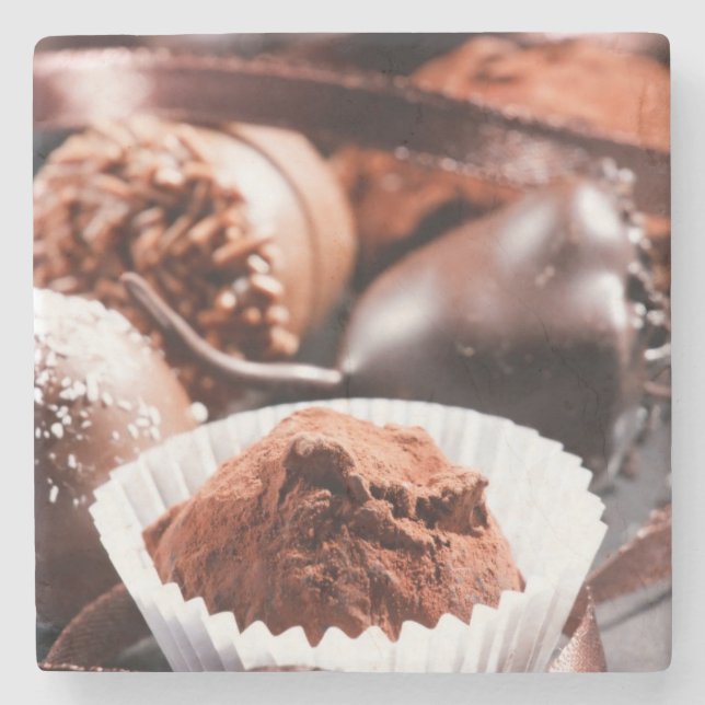 Porta-copo De Pedra Trufas de chocolate (Frente)