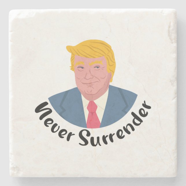 Porta-copo De Pedra Trump Mugshot Nunca renderse (Frente)