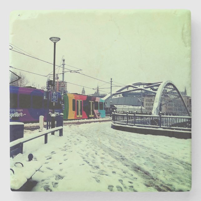 Porta-copo De Pedra Truque em tiras (Frente)