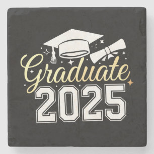 Porta-copo De Pedra Turma de Graduados de 2025 Graduado