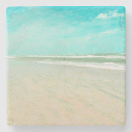 Porta-copo De Pedra Turquoise Sky Beach Seascape