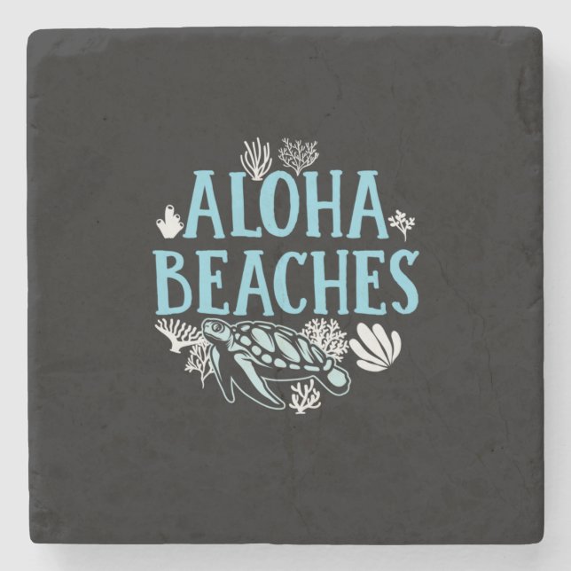 Porta-copo De Pedra Turtle Lover | Praias Aloha (Frente)