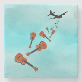 Porta-copo De Pedra Ukuleles caindo de e avião