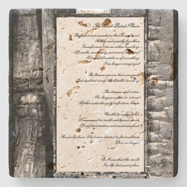 Porta-copo De Pedra Último lugar silencioso (Frente)