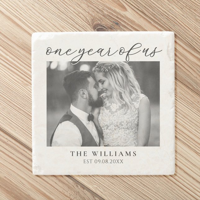 Porta-copo De Pedra Um ano do nosso primeiro aniversário de casamento (Criador carregado)