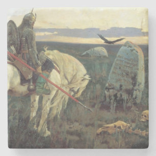 Porta-copo De Pedra Um Cavaleiro na Encruzilhada (por Viktor Vasnetsov