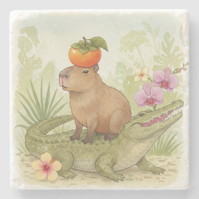 Porta-copo De Pedra Um Croc e um Carregar (Frente)