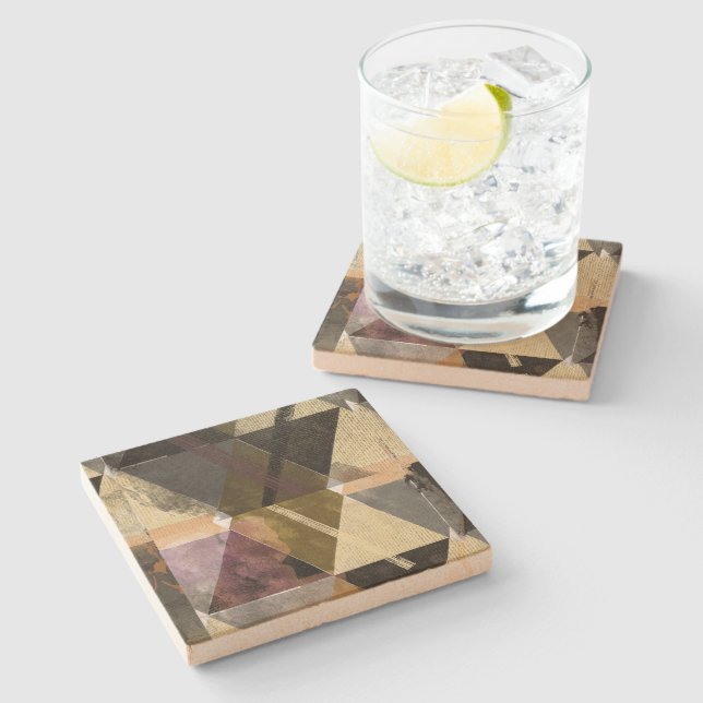 Porta-copo De Pedra Um design abstrato moderno (Lateral)