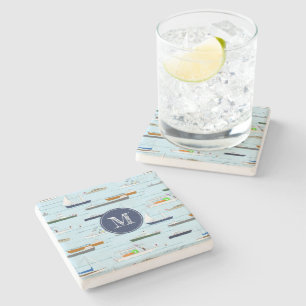 Porta-copo De Pedra Um dia no barco do rio do lago costeiro