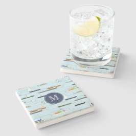 Porta-copo De Pedra Um dia no barco do rio lago costeiro