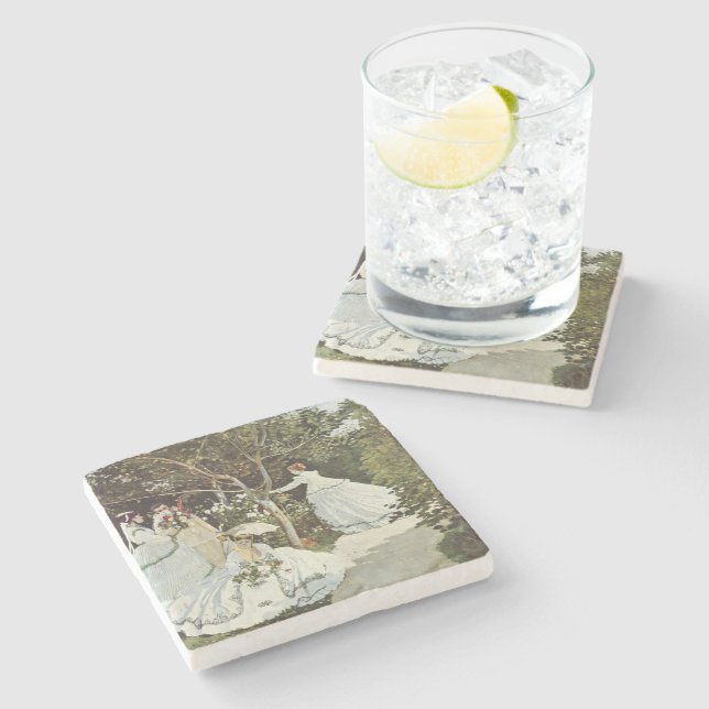 Porta-copo De Pedra Um moinho de vento em Zaandam Claude Monet (Lateral)