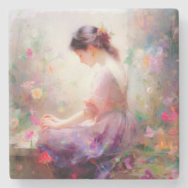 Porta-copo De Pedra Um sonho de dia das flores