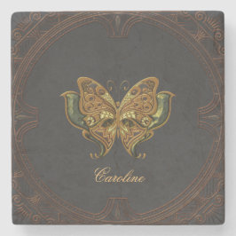 Porta-copo De Pedra Uma borboleta elegante impressionante.