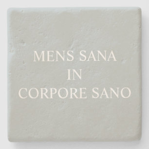 Porta-copo De Pedra Uma Mente Saudável Em Uma Cinza Latina De Corpo S