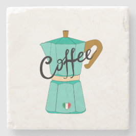Porta-copo De Pedra Uma moka de café italiana