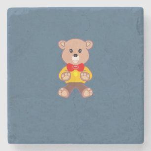 Porta-copo De Pedra Urso de Pelúcia no Azul