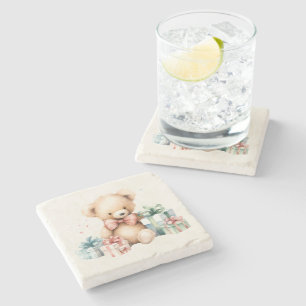 Porta-copo De Pedra Urso de Teddy Bonito com Presentes de Natal