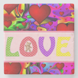 Porta-copo De Pedra Urso de Teddy do Dia de os namorados de Porta copo