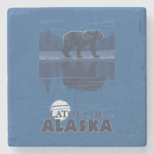 Porta-copo De Pedra Urso no luar - Latouche, Alaska