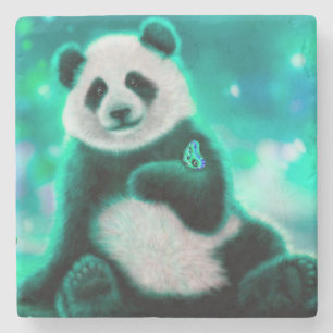 Porta-copo De Pedra Urso Panda