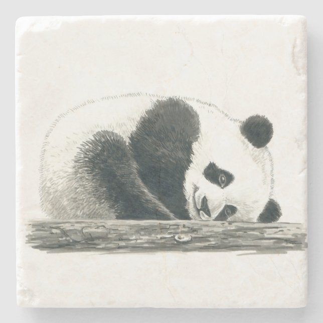 Porta-copo De Pedra Urso Panda (Frente)