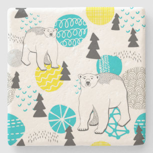 Porta-copo De Pedra Urso polar