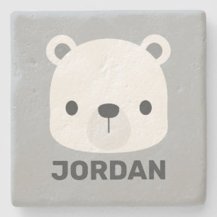 Porta-copo De Pedra Urso Polar Bonito com Nome Personalizado