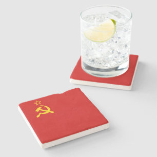 Porta-copo De Pedra URSS União Soviética Comunista Foice e Martelo