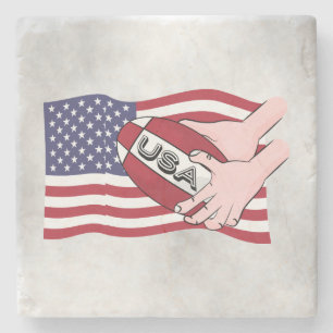 Porta-copo De Pedra USA Rugby Team Apoiadores Bandeira com Ball