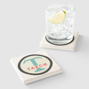 Porta-copo De Pedra USSR / Russo Vintage / Retro Taxicab Sinal