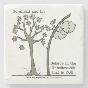 Porta-copo De Pedra Vá em frente e tente