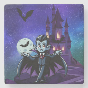 Porta-copo De Pedra Vampiro bonitinho e branco do Halloween
