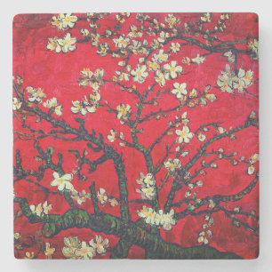 Porta-copo De Pedra Van Gogh Almond Blossoms Red