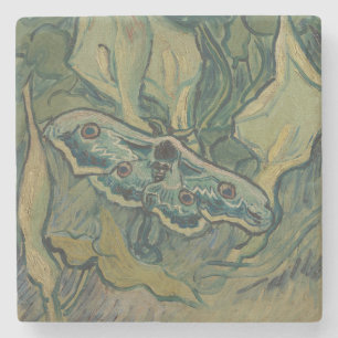 Porta-copo De Pedra Van Gogh Grande Mariposa Pavão Vintage Arte da Nat