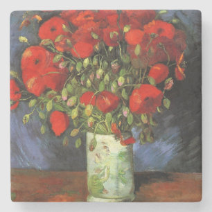 Porta-copo De Pedra Vase com Poppies Vermelhos por Vincent Van Gogh